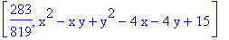 [283/819, x^2-x*y+y^2-4*x-4*y+15]